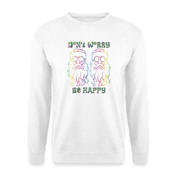 Psychedelische Hippies - Unisex Pullover - Weiß - Vorne - Alina (178cm) & Michal (187cm)