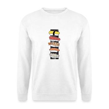 Sushi - Unisex Pullover - Weiß - Vorne - Alina (178cm) & Michal (187cm)