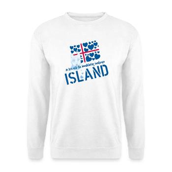 Island Polarfuchs Iceland - Unisex Pullover - Weiß - Vorne - Alina (178cm) & Michal (187cm)