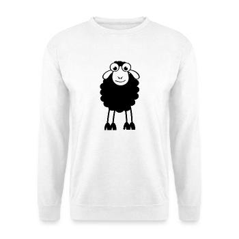 Schafe, weiße oder schwarze Schafe. Träumen oder schlafen - Unisex Pullover - Weiß - Vorne - Alina (178cm) & Michal (187cm)