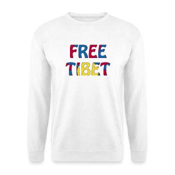 free tibet - Unisex Pullover - Weiß - Vorne - Alina (178cm) & Michal (187cm)