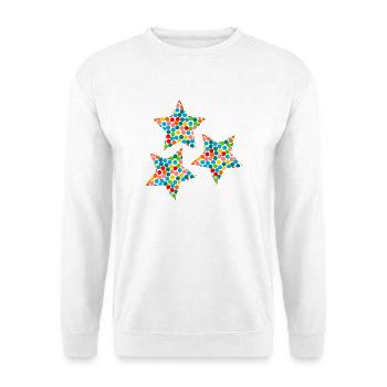 STERN. STERNE. STERN. STERNE. FEST. JAHRESTAG - Unisex Pullover - Weiß - Vorne - Alina (178cm) & Michal (187cm)