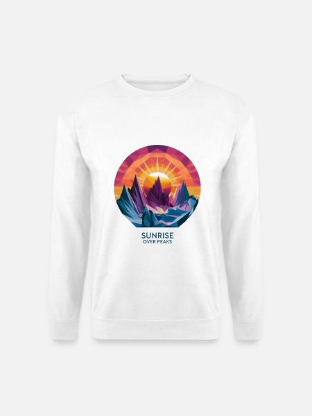 Sunrise Over Peaks - Unisex Sweatshirt - white