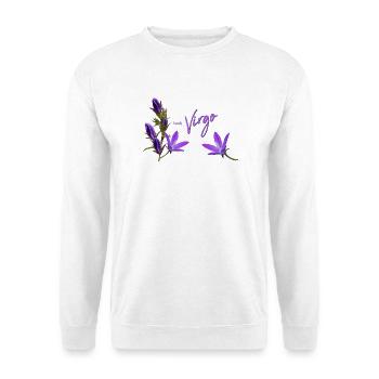 Jungfrau Sternzeichen Jungfrau Glockenblume - Unisex Pullover - Weiß - Vorne - Alina (178cm) & Michal (187cm)
