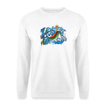 HELSINKI FRESH SUMMER DRAWING - 165 Produkte ansehen - Unisex Pullover - Weiß - Vorne - Alina (178cm) & Michal (187cm)