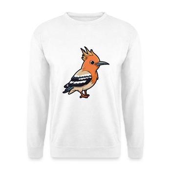 Wiedehopf-Karikatur Kawaii Aquarell-Illustration - Unisex Pullover - Weiß - Vorne - Alina (178cm) & Michal (187cm)