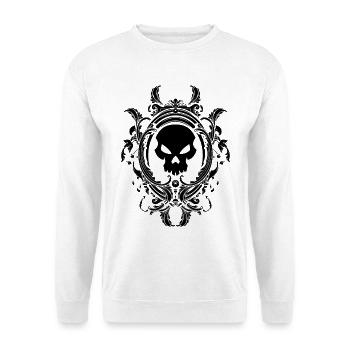 Totenkopf - Unisex Pullover - Weiß - Vorne - Alina (178cm) & Michal (187cm)