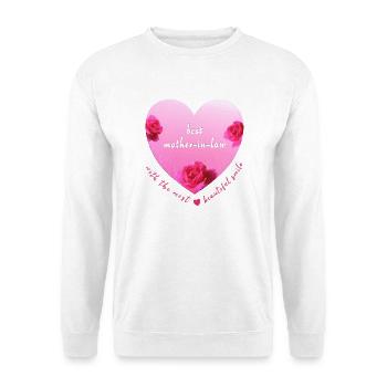 best mother in law - Unisex Pullover - Weiß - Vorne - Alina (178cm) & Michal (187cm)