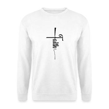 Faith - Unisex Pullover - Weiß - Vorne - Alina (178cm) & Michal (187cm)