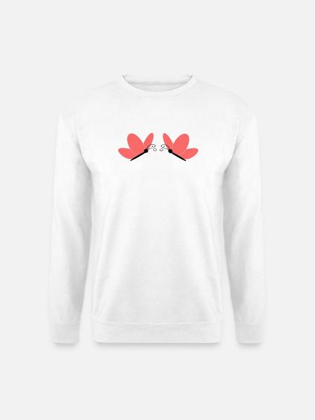 Rosa Schmetterlinge Natur Geschenk Damen - Unisex Pullover - Weiß