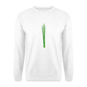 Schnittlauch Lauch Bio Kräuter - Unisex Pullover - Weiß - Vorne - Alina (178cm) & Michal (187cm)