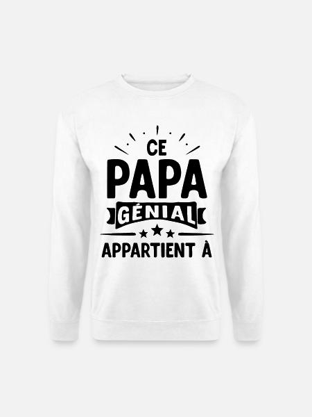 Dieser geniale Papa gehört zu "Vorname" - Unisex Pullover - Weiß