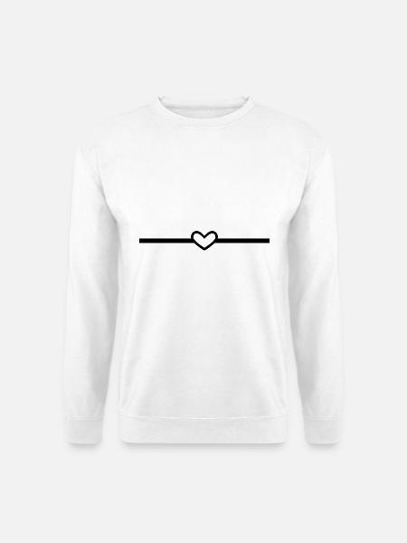 Linie Herz Herzchen Strich Ornament - Unisex Pullover - Weiß