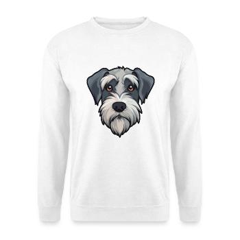 Mittelschnauzer Hunderasse Cartoon Kawaii Illustrat - Unisex Pullover - Weiß - Vorne - Alina (178cm) & Michal (187cm)