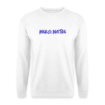 MEISTER. VIELEN DANK. DANKE, MEISTER. MEISTER. MEISTER-GESCHENK - Unisex Pullover - Weiß - Vorne - Alina (178cm) & Michal (187cm)
