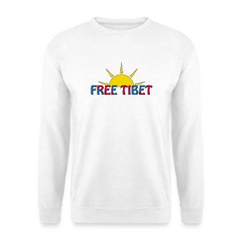 free tibet - Unisex Pullover - Weiß - Vorne - Alina (178cm) & Michal (187cm)