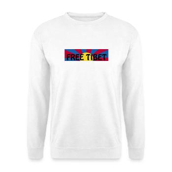 free tibet - Unisex Pullover - Weiß - Vorne - Alina (178cm) & Michal (187cm)