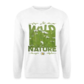 wild nature - Unisex Pullover - Weiß - Vorne - Alina (178cm) & Michal (187cm)