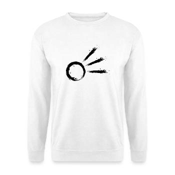 Komet Symbol Schweifstern Astrologie Astronomie - Unisex Pullover - Weiß - Vorne - Alina (178cm) & Michal (187cm)