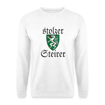 Stolzer Steirer Wappen Steiermark Spruch Geschenk - Unisex Pullover - Weiß - Vorne