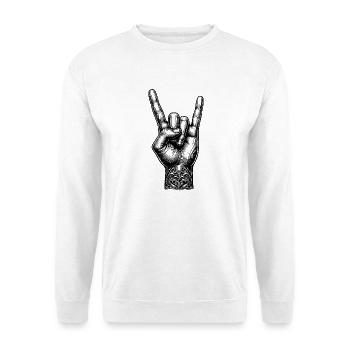 Rock on Hand with Devils Horns - Unisex Sweatshirt - white - Front