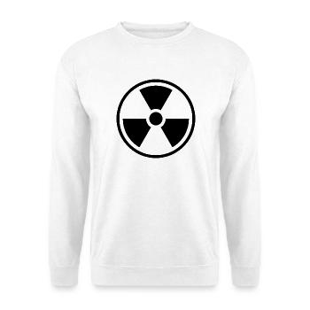 Radiation Solid Icon Nuclear Warning Symbol - Unisex Sweatshirt - white - Front