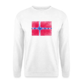 Norwegen Fahne Blumen Sankthans feiern - Unisex Pullover - Weiß - Vorne - Alina (178cm) & Michal (187cm)