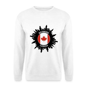 Richmond Skyline Kanada Flagge Reise-Souvenir - Unisex Pullover - Weiß - Vorne - Alina (178cm) & Michal (187cm)