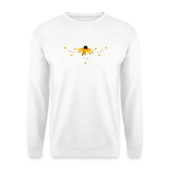 Sonnenhut gelbe Blumen - Unisex Pullover - Weiß - Vorne - Alina (178cm) & Michal (187cm)