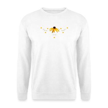 Sonnenhut gelbe Blumen - Unisex Pullover - Weiß - Vorne - Alina (178cm) & Michal (187cm)