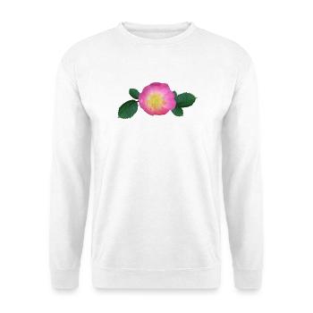 Rose Rosen rosa Rose - Unisex Pullover - Weiß - Vorne - Alina (178cm) & Michal (187cm)