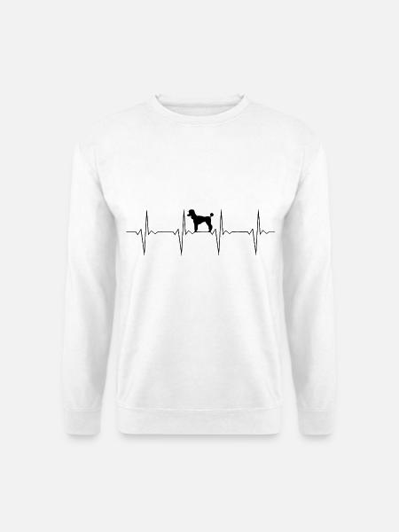 Herzschlag Pudel - EKG Linie mit Hund - Unisex Pullover - Weiß