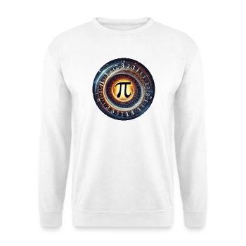 Pi 3,14 Kreiszahl - Unisex Pullover - Weiß - Vorne - Alina (178cm) & Michal (187cm)