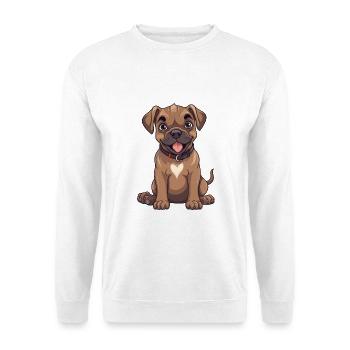 Perro De Presa Canario Hund Cartoon Kawaii Clipart - Unisex Pullover - Weiß - Vorne - Alina (178cm) & Michal (187cm)