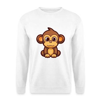 Affe Niedliche Karikatur Kawaii Aquarell Tier Haustier - Unisex Pullover - Weiß - Vorne - Alina (178cm) & Michal (187cm)