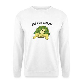 nur kein stress - Unisex Pullover - Weiß - Vorne - Alina (178cm) & Michal (187cm)