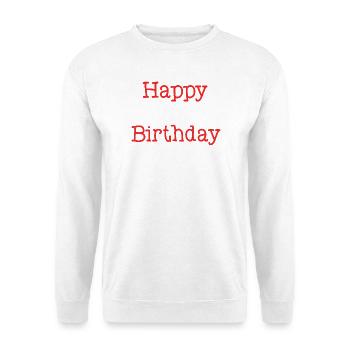 1. 1 JAHR. 1. JAHRESTAG. 1 JAHR GEBURTSTAG - Unisex Pullover - Weiß - Vorne - Alina (178cm) & Michal (187cm)