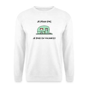 ICH KANN NICHT. - Urlaub. ES LEBE DER URLAUB. URLAUB - Unisex Pullover - Weiß - Vorne - Alina (178cm) & Michal (187cm)