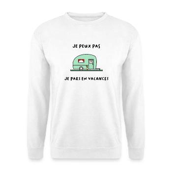 ICH KANN NICHT. - Urlaub. ES LEBE DER URLAUB. URLAUB - Unisex Pullover - Weiß - Vorne - Alina (178cm) & Michal (187cm)