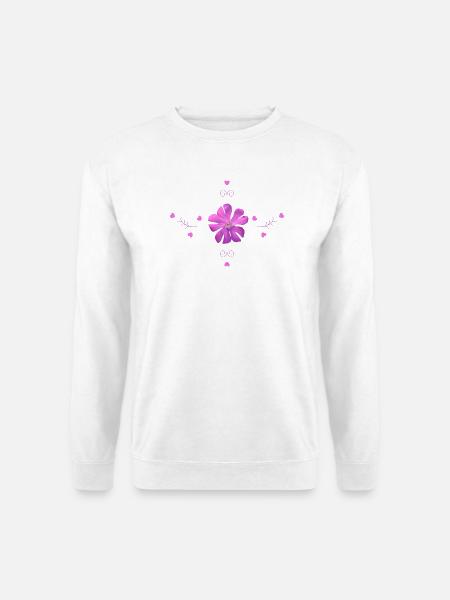 Lichtnelke rosa Blume - Unisex Pullover - Weiß