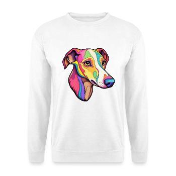 Whippet Hunderasse Cartoon Kawaii Illustration - Unisex Pullover - Weiß - Vorne - Alina (178cm) & Michal (187cm)