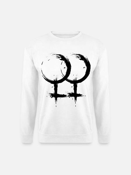 Doppeltes Venussymbol Lesbisch Homosexualität - Unisex Pullover - Weiß