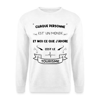 Ich liebe den Tourismus - Unisex Pullover - Weiß - Vorne - Alina (178cm) & Michal (187cm)