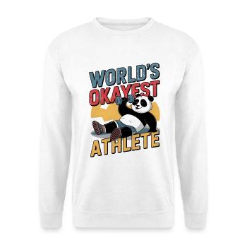 Der okayste Athlet der Welt - Unisex Pullover - Weiß - Vorne - Alina (178cm) & Michal (187cm)