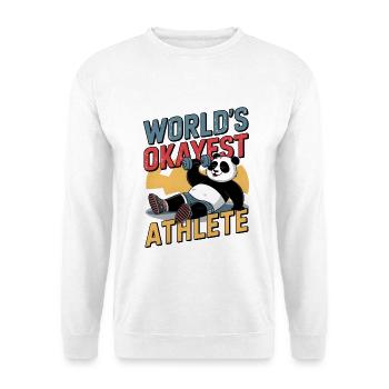 Der okayste Athlet der Welt - Unisex Pullover - Weiß - Vorne - Alina (178cm) & Michal (187cm)