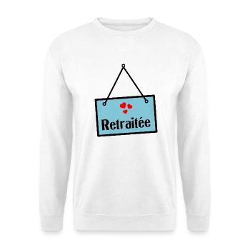 - RUHESTAND. GUTER RUHESTAND. FROHER RUHESTAND - Unisex Pullover - Weiß - Vorne - Alina (178cm) & Michal (187cm)