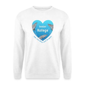 bester Kollege - Unisex Pullover - Weiß - Vorne - Alina (178cm) & Michal (187cm)