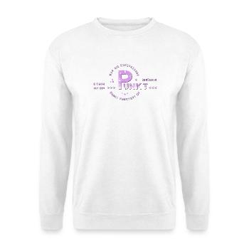 zum Punkt kommen - Unisex Pullover - Weiß - Vorne - Alina (178cm) & Michal (187cm)