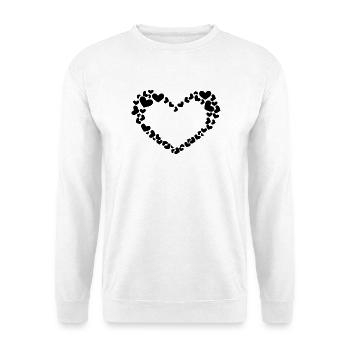 Herz Design mit Herzchen - Unisex Pullover - Weiß - Vorne - Alina (178cm) & Michal (187cm)