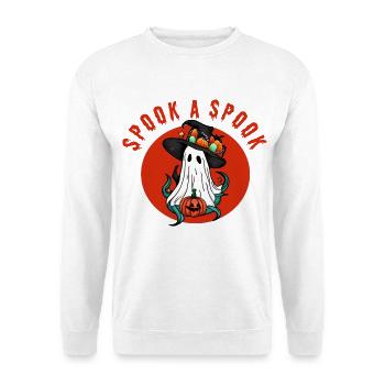 Erschrecke einen Spuk! - Unisex Pullover - Weiß - Vorne - Alina (178cm) & Michal (187cm)